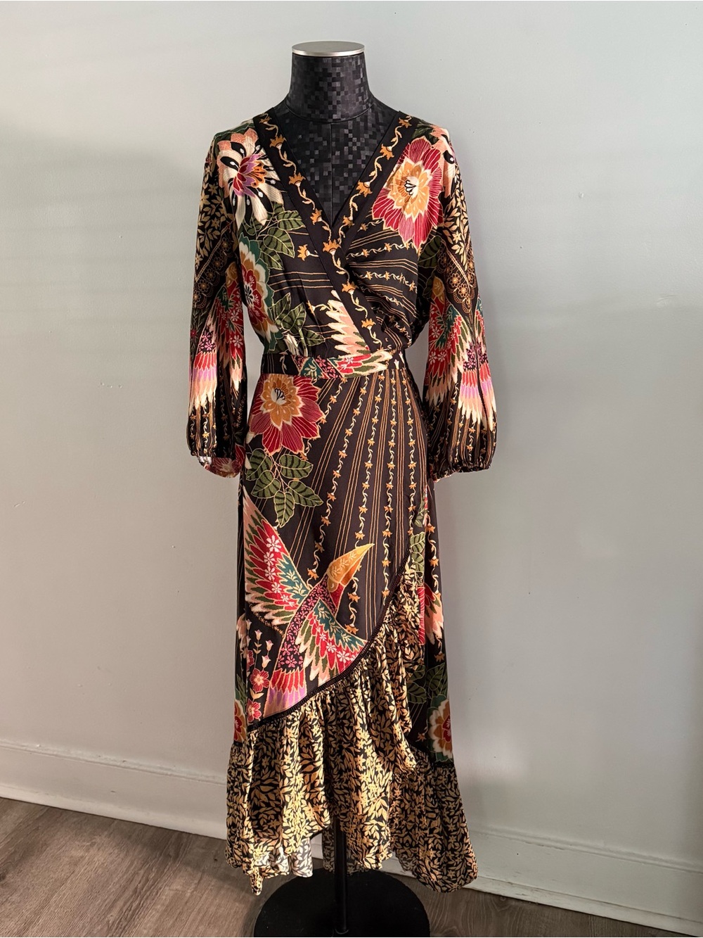 Farm Rio x Anthropologie Amorina Tropical Bird Wrap Dress - Picture 2 of 14